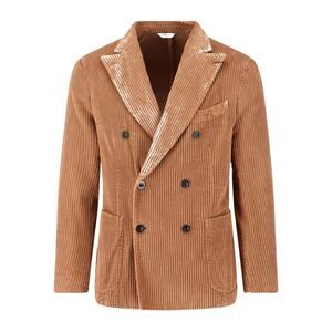 BOGLIOLI Double-Breasted Corduroy Blazer Men LEATHER BROWN Outerwear